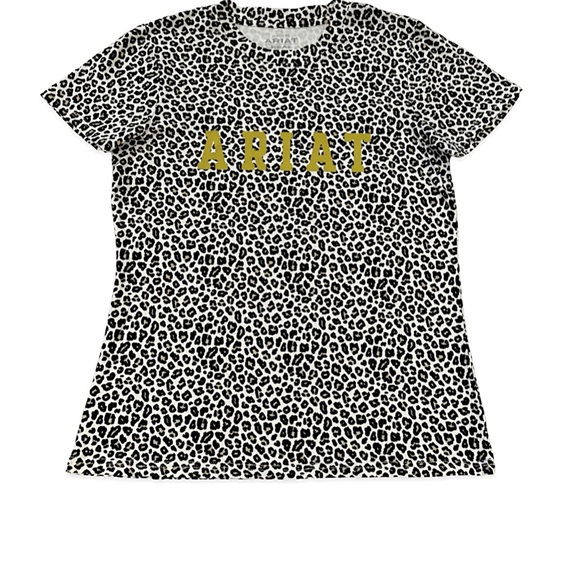 ARAIT Cheetah Print Run Wild Short Sleeve Logo T-Shirt Oversized Small - Picture 3 of 5